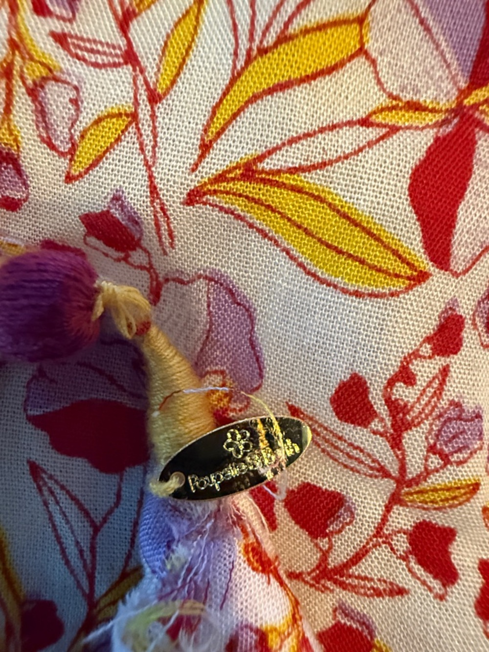 POUPETTE ST BARTH Dress Sz L Mini V Clara Dress Floral Purple Mini Jonquille - Picture 10 of 15